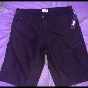 true religion black shorts